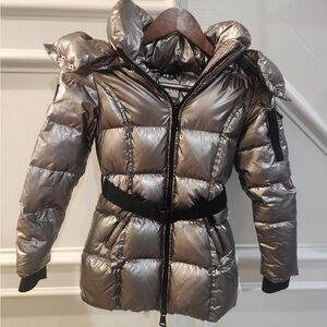 Girls SAM. Hooded Winter Puffer Coat Girls Size 8 Metallic Silver